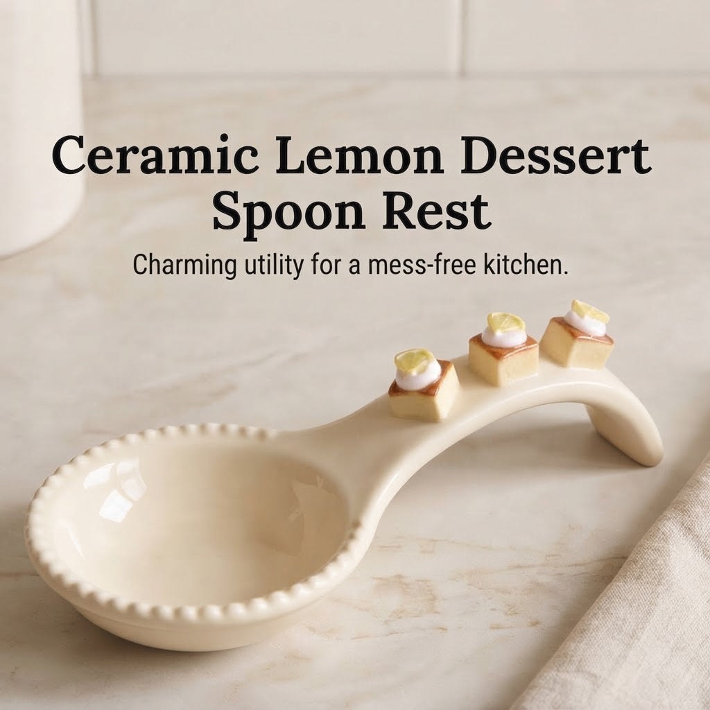 Ceramic spoon rest beside a simmering pot on the stove